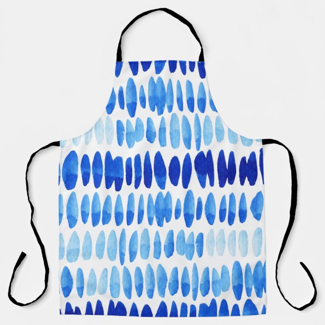 Tablier Blue Raindrops : Aquarelle sans couleur Abstrait (Recto)
