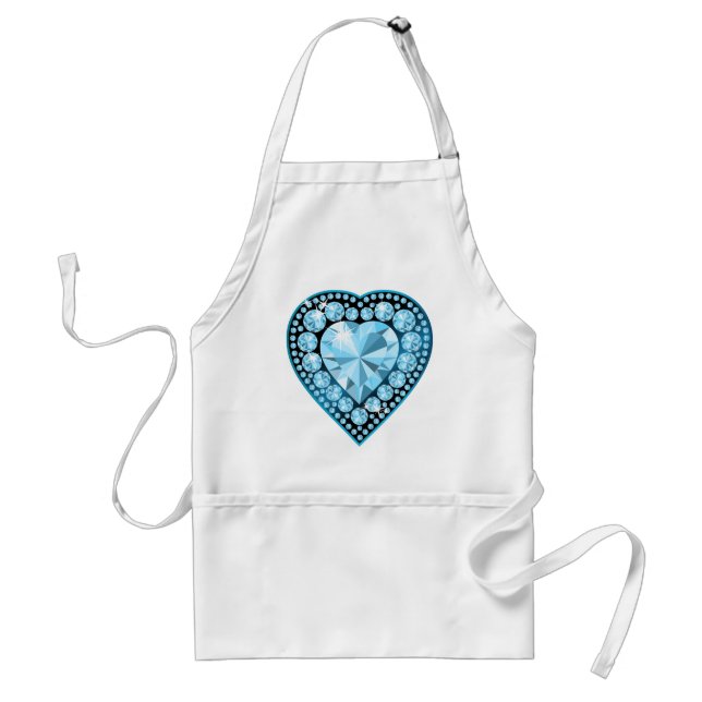 Tablier Blue Topaz Gem Heart (Devant)