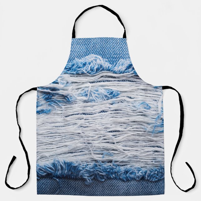 Tablier Blue torn denim jeans texture with space (Recto)