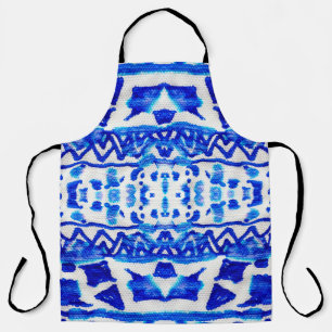 Tablier Blue watercolor tribal ethnique sans couture motif