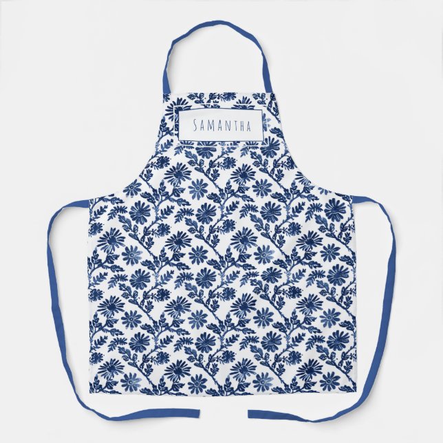 Tablier Blue White Womens Apron (Recto)
