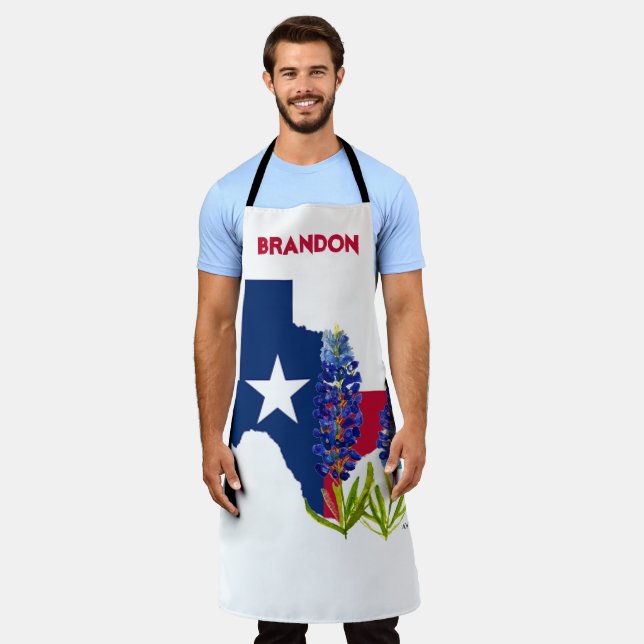 Tablier Bluebonnets Fleurs Bleues Texas Texan State Floral (Porté)