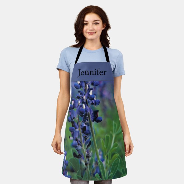 Tablier Bluebonnets Texas Fleurs Bleu Floral Lupine (Porté)