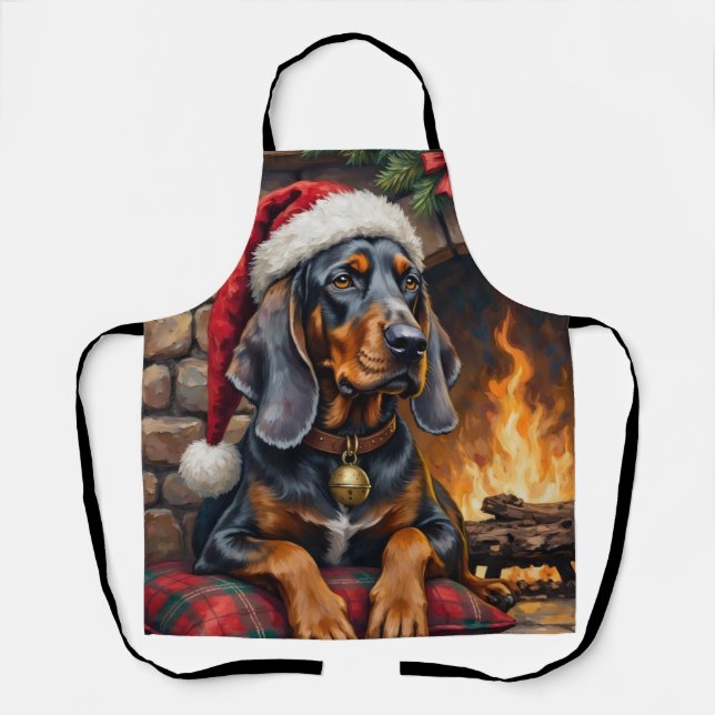 Tablier Bluetick Coonhound Chien Cabine Cosy Noël (Recto)
