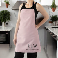 Blush Dusty Pink Moderne Écriture Monogramme Nom