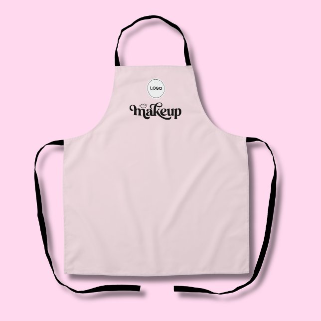 Tablier Blush Rose Employé Votre Logo Maquilleuse  (Créateur téléchargé)