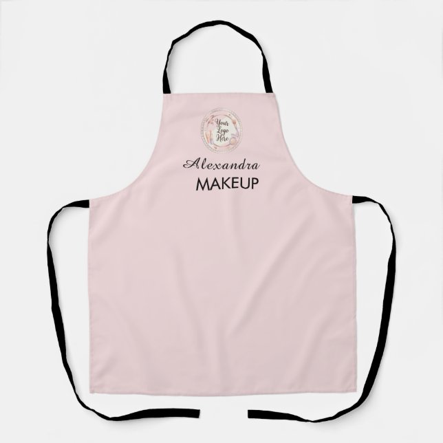 Tablier Blush Rose Logo Script Maquillage Staff (Recto)