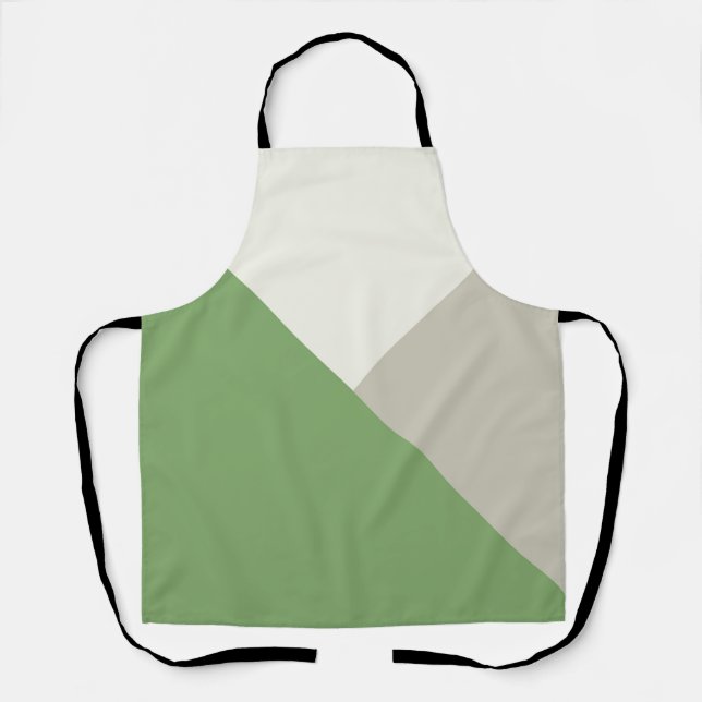 Tablier Bocre couleur vert beige (Recto)