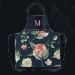 Tablier Boho Aquarelle Floral Blush Monogramme<br><div class="desc">Boho Aquarelle Floral Blush Monogramme Apron</div>