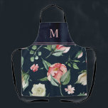 Tablier Boho Aquarelle Floral Blush Monogramme<br><div class="desc">Boho Aquarelle Floral Blush Monogramme Apron</div>