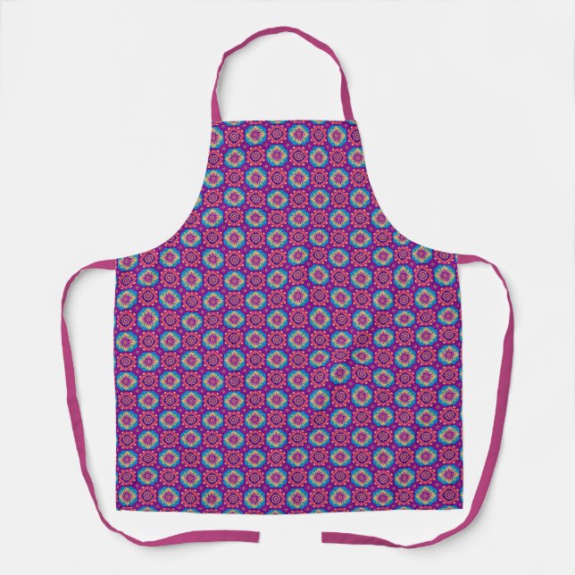 Tablier Boho Chic Mandala Floral Motif (Recto)