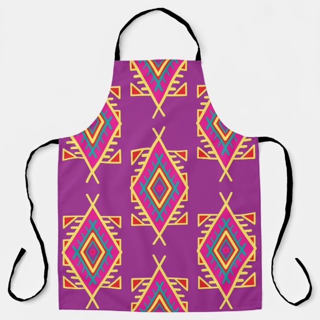 Tablier Boho Chic : Ornement Ethnique Sans Seamless (Recto)