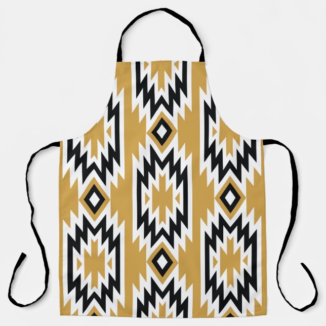 Tablier Boho ethnique : motif géométrique vintage. (Recto)
