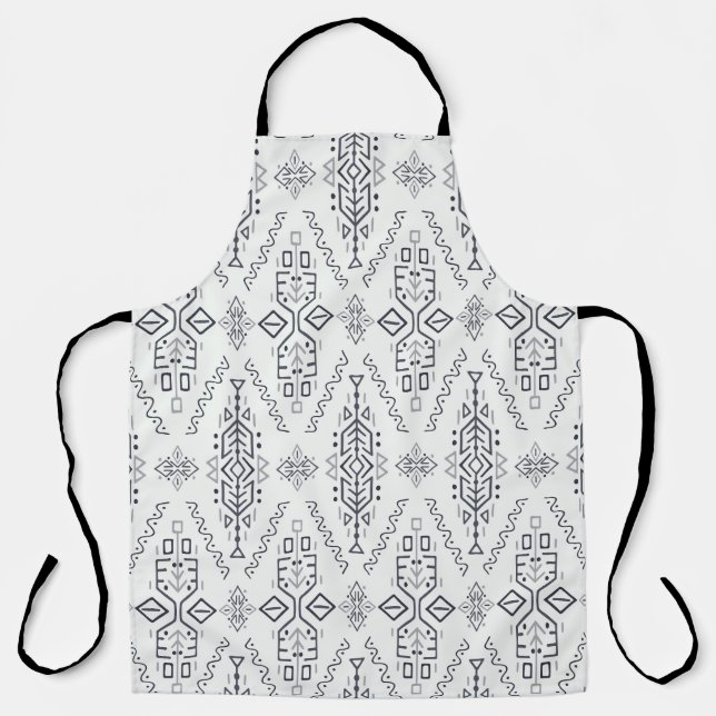 Tablier Boho Ethnique : Trendy Hand-Drawn Seamless. (Recto)
