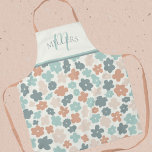 Tablier Boho Floral Imprimer Monogramme Nom de famille<br><div class="desc">Boho Floral Imprimer Monogramme Nom de famille personnalisé Apron</div>