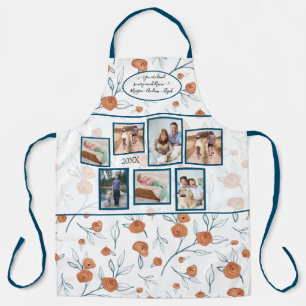 Tablier Boho Floral Terracotta Blue Photos pour Nana