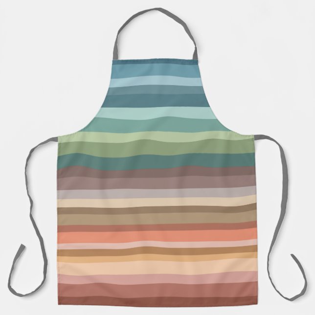 Tablier Boho Moderne Chic Rayures  (Recto)