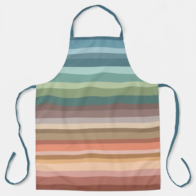 Tablier Boho Moderne Chic Rayures  (Recto)