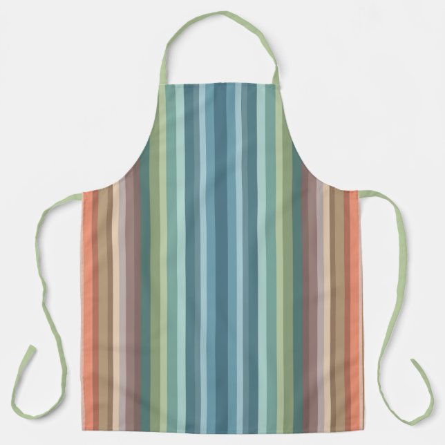 Tablier Boho Moderne Chic Rayures  (Recto)