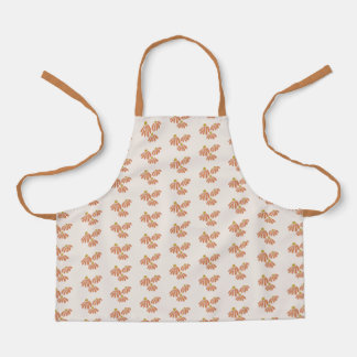 Tablier Boho Orange Fleurs Enfants Apron
