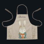 Tablier Bois Animaux Lapin Lapin Aquarelle<br><div class="desc">lapin lapin lapin de bois personnalisé avec un tas de carottes entouré de vignes de petits feuilles. Si précieux et doux est la seule façon de décrire cet tablier. Simple et mignon. Parfait pour les garçons et les filles.</div>