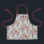 Tablier Bois nordique Noël tout-en-un Apron<br><div class="desc">Bois nordique Noël tout-en-plan animaux,  chalet après illustration de ski. OEuvre originale de Caroline Bonne Müller</div>