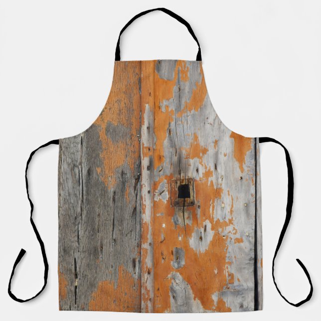 Tablier Bois orange et marron (Recto)