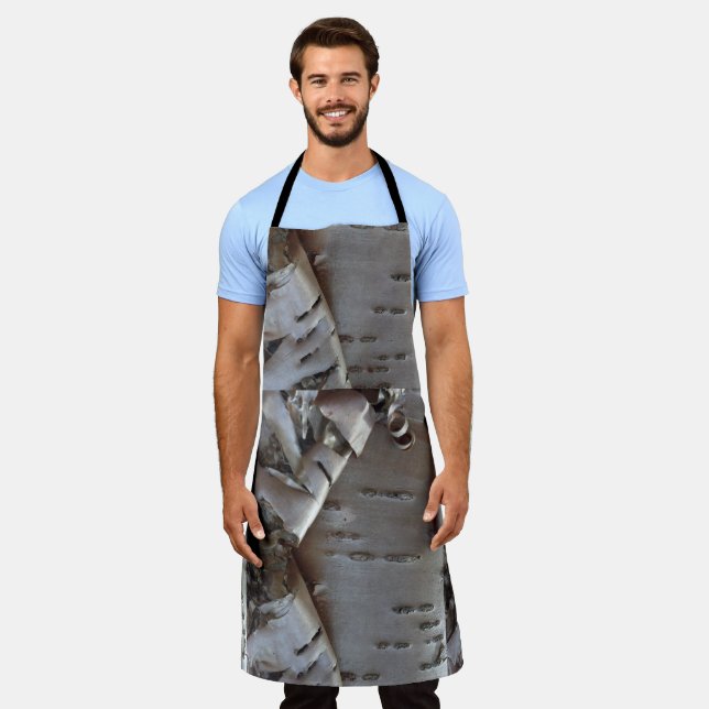 Tablier Bois Roux de Bouleau Tordus Rustique (Porté)
