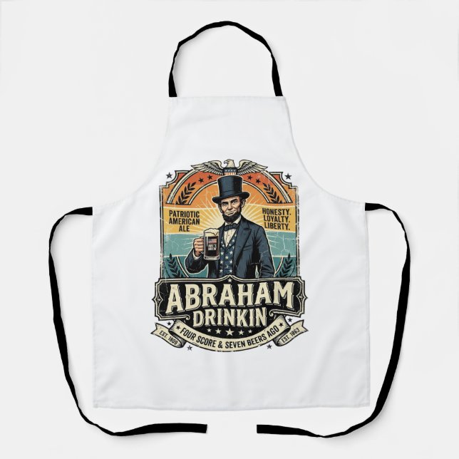 Tablier Boisson Abraham Patriotique Rétro Détresse (Recto)