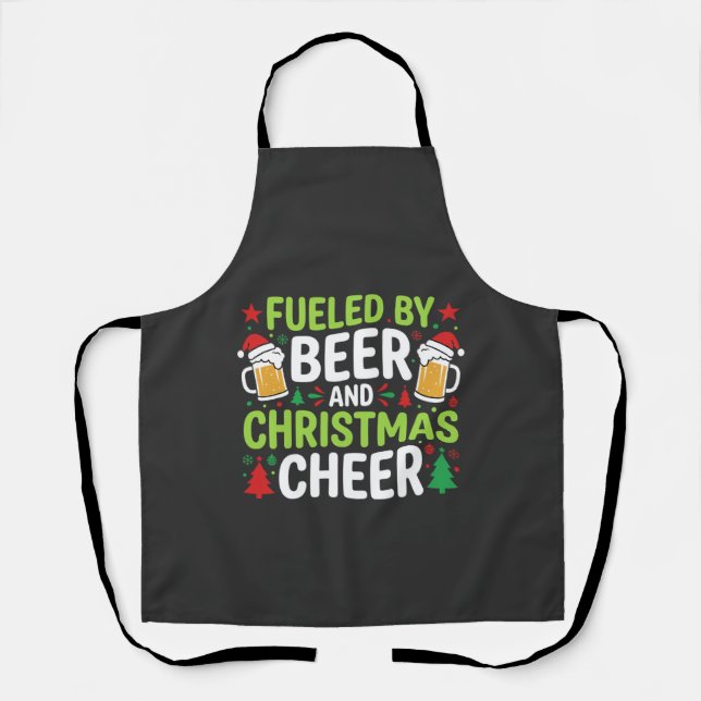 Tablier Boisson de Noël Bière Vectorielle de Fête (Recto)