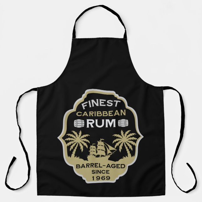 Tablier Boisson de rhum Anniversaire sur la colline (Recto)