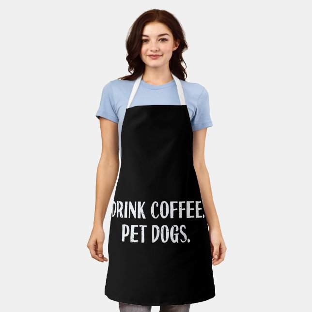 Tablier Boisson drôle Café Animal de compagnie Chiens Mign (Porté)