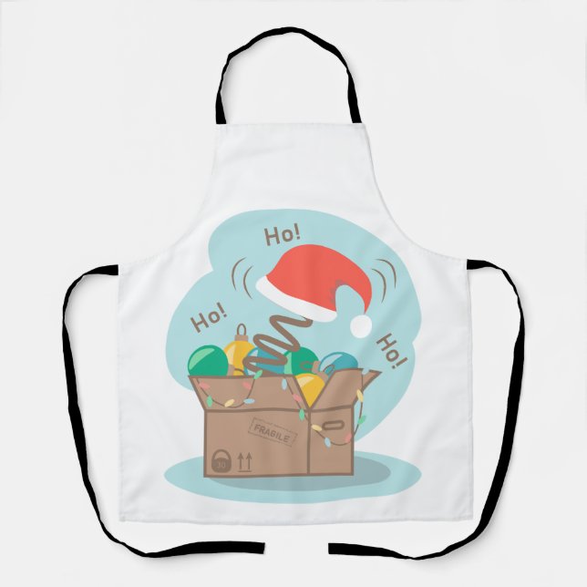 Tablier Boite artisanale avec décoration de Noël et chapea (Recto)