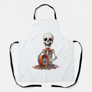 Tablier Bol de bonbons squelette Halloween