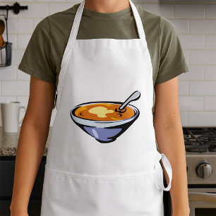 Tablier Bol de soupe de tomates avec cuillère