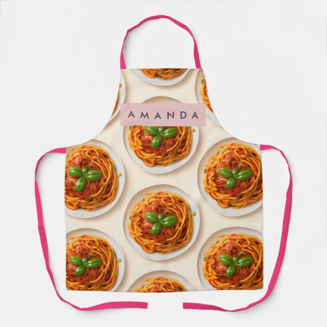 Tablier Bol de spaghetti personnalisé pour gourmets (Recto)