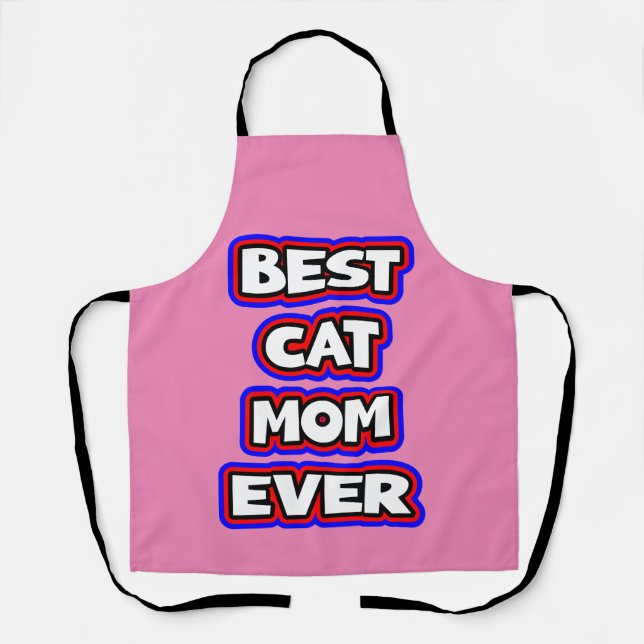 Tablier Bold Best Cat Mom Ever Fun Typographie (Recto)