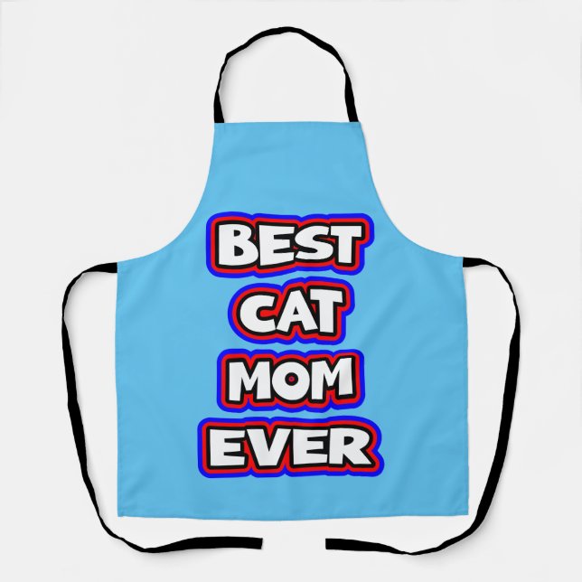 Tablier Bold Best Cat Mom Ever Fun Typographie (Recto)