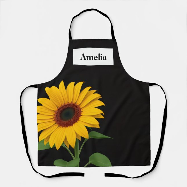 Tablier Bold Sunflower Modern Kitchen Apron (Recto)
