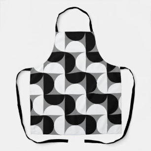 Tablier bols à motif milieu de siècle noir et blanc