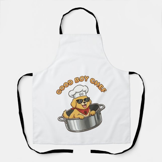 Tablier Bon garçon chef cuisine chien (Recto)