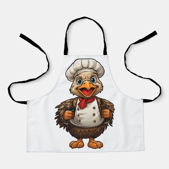 Tablier Bon thanksgiving Cartoon Cute Chef Turquie (Recto)