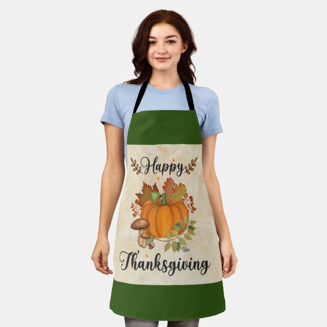 Tablier Bon thanksgiving, Citrouille Apron (Porté)