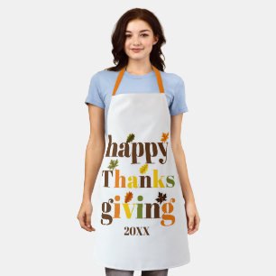 Tablier Bon thanksgiving de typographie colorée chute