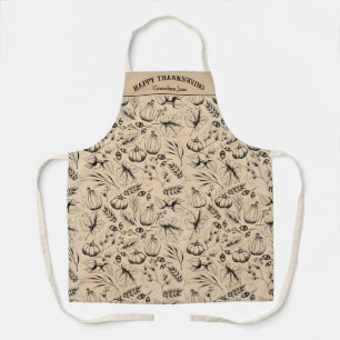 Tablier Bon thanksgiving d'or Automne Harvest Custom
