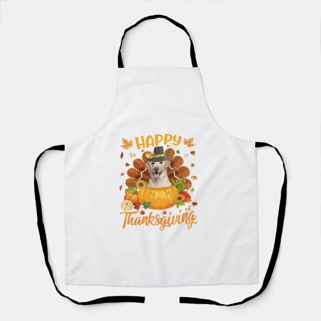 Tablier Bon thanksgiving Labrador Chien Turquie Citrouille (Recto)