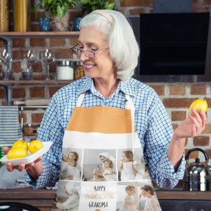 Tablier Bon thanksgiving photo Collage moderne grand-mère