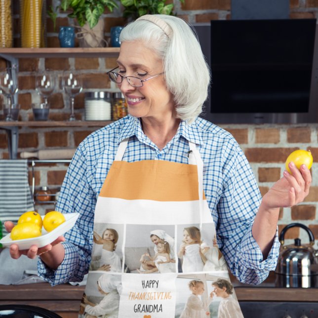 Tablier Bon thanksgiving photo Collage moderne grand-mère (Créateur téléchargé)