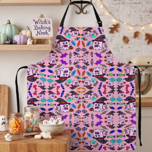 Tablier Bonbons pastel Halloween & Motif de sorcières et f