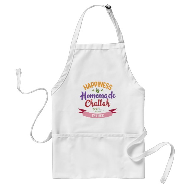 Tablier Bonheur Floral Fantaisie est fait maison Challah (Devant)